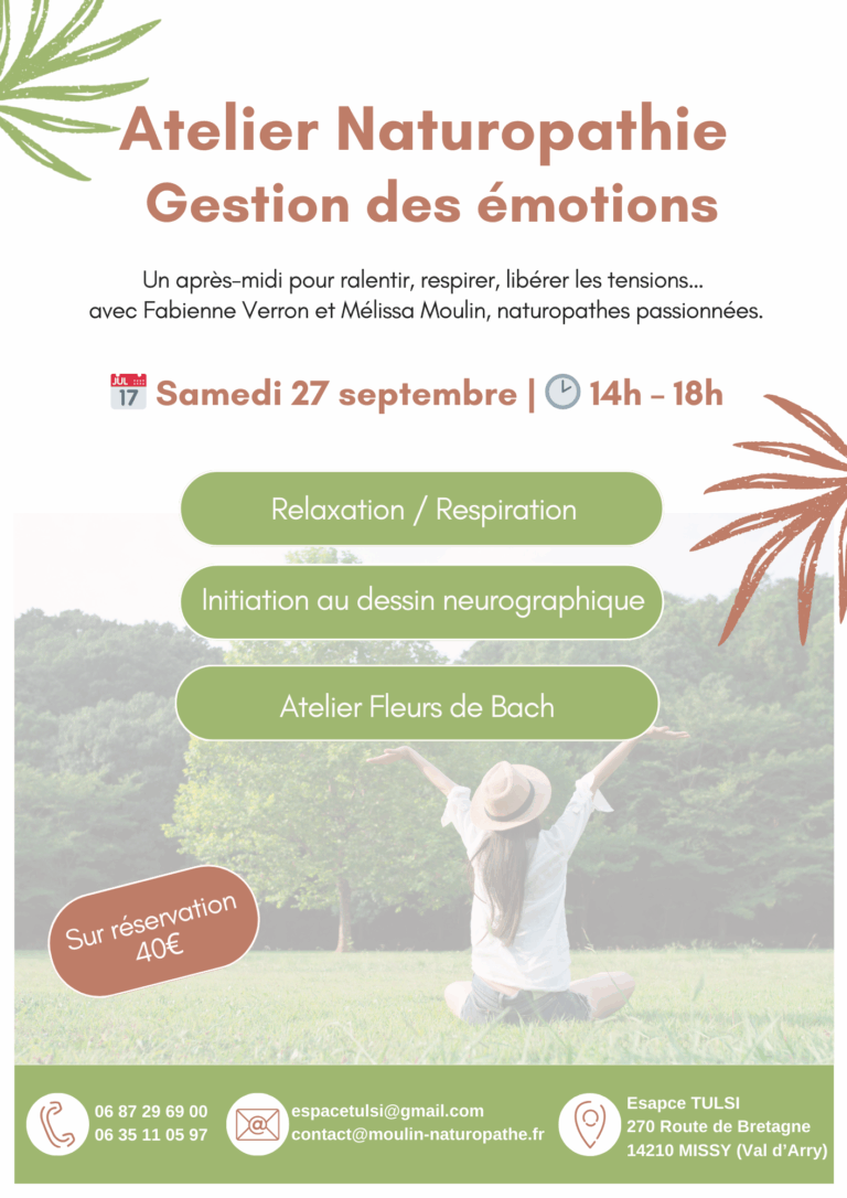 Atelier Naturopathie - Gestion des émotions